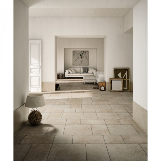 Tuscan Flagstones Salento Ivory Porcelain Floor and Wall Tile 500x300mm
